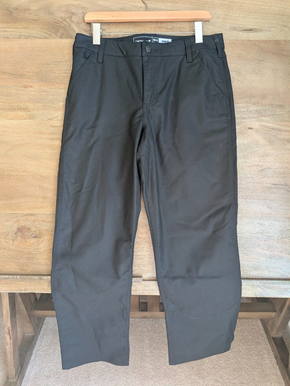 Carhartt Work Pants Womens Size 12 Black Rugged Flex Loose Fit Professional NWT - Picture 1 of 6